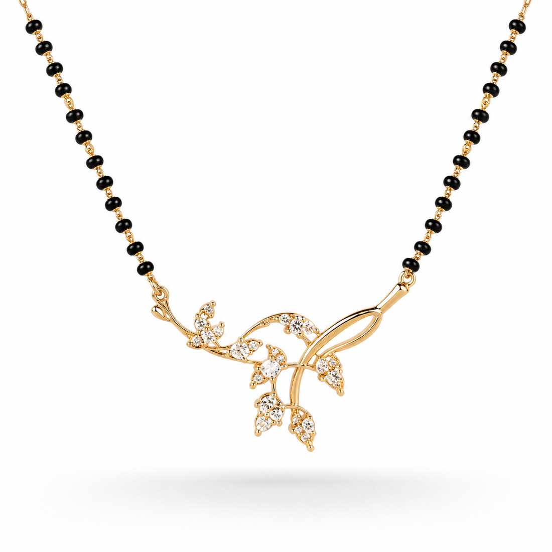 Golden Heart Bow Mangalsutra Necklace