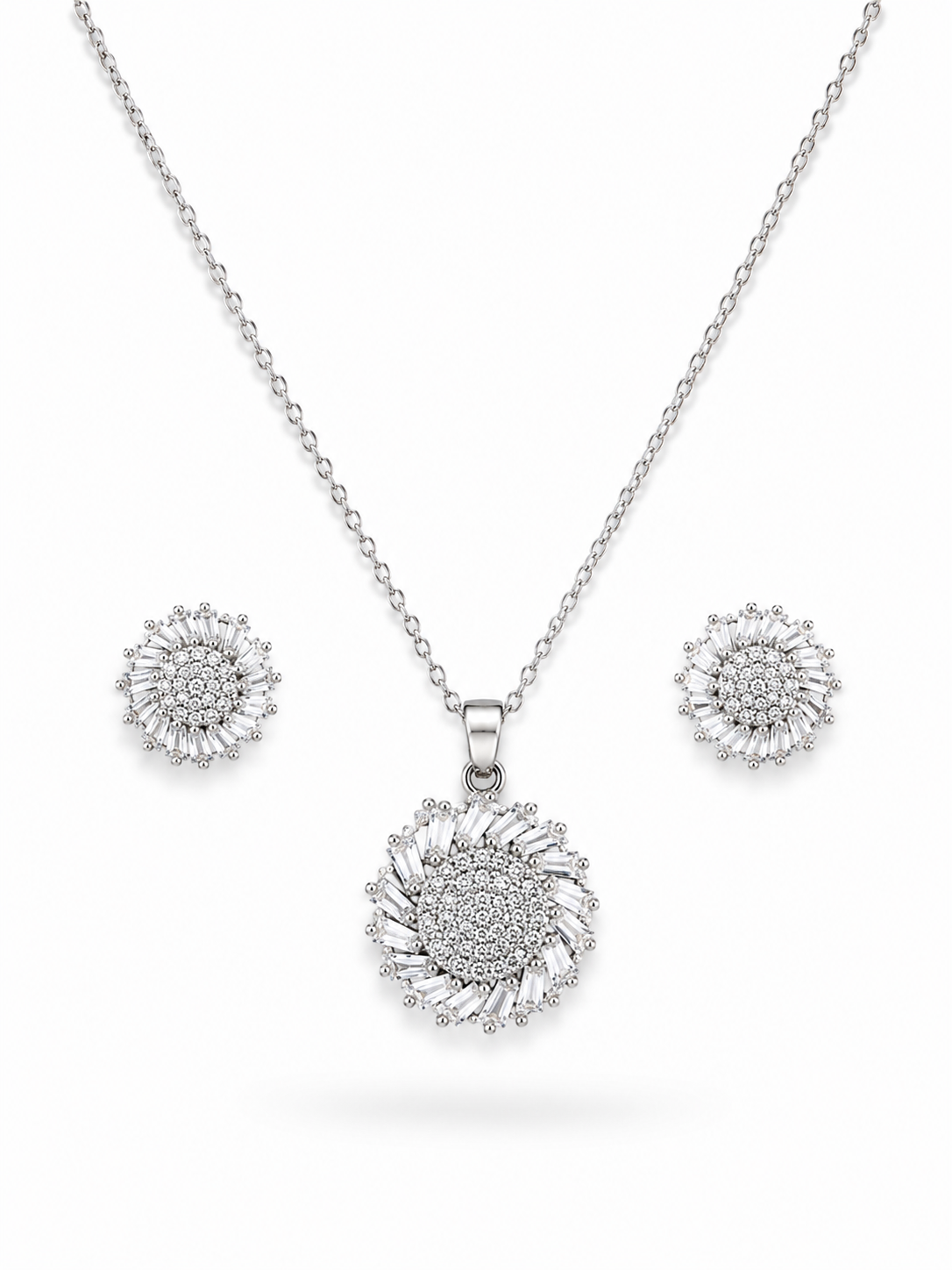 ✨ Celestial Sparkle Crystal Pendant & Earrings Set