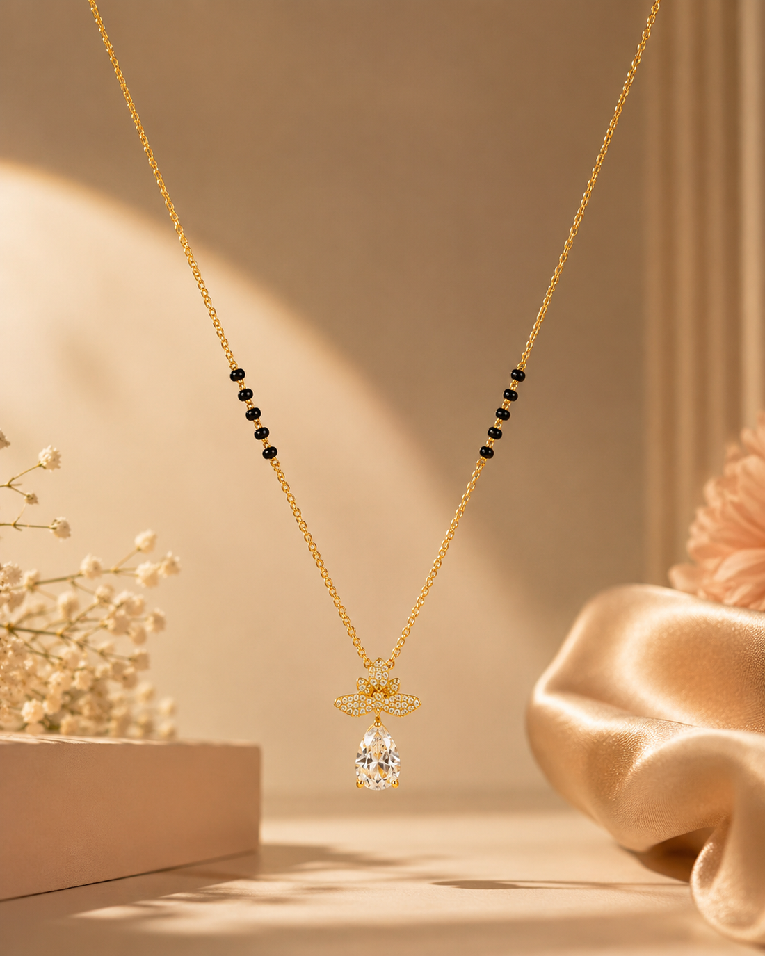 Radiant Bloom Diamond Drop Mangalsutra