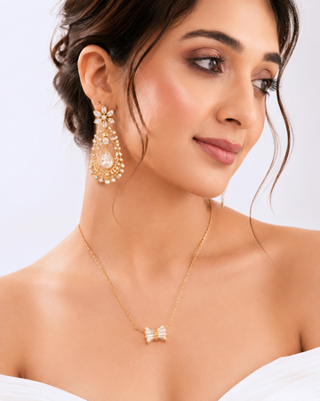 Crystal Bow Elegance Necklace