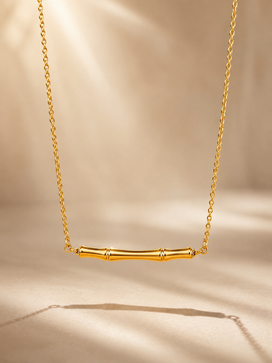 Golden Bamboo Elegance Necklace