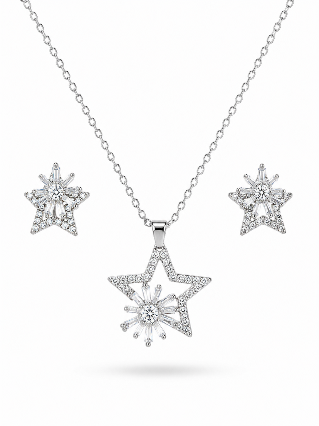 ⭐ Celestial Star Crystal Pendant & Earrings Set
