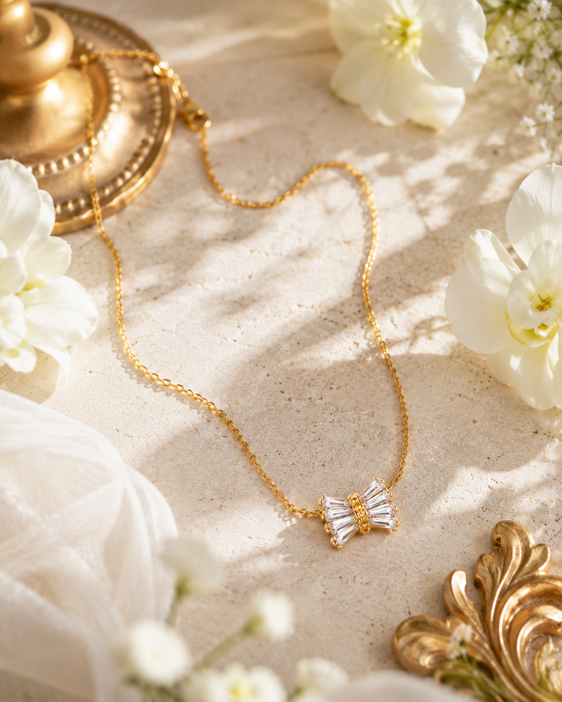 Crystal Bow Elegance Necklace
