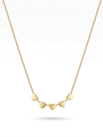Golden Hearts Charm Necklace