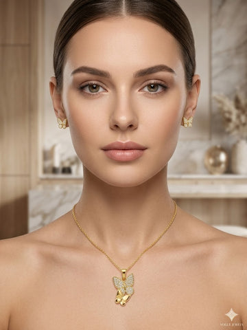 Golden Butterfly Elegance Jewellery Set