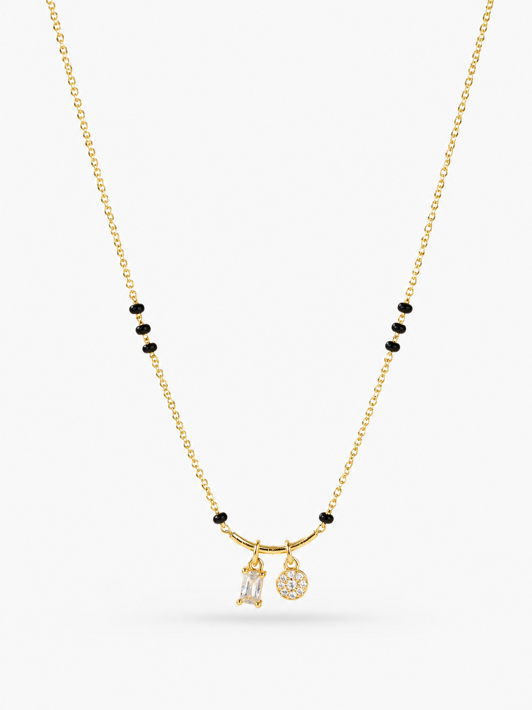 Golden Heart Bow Mangalsutra Necklace