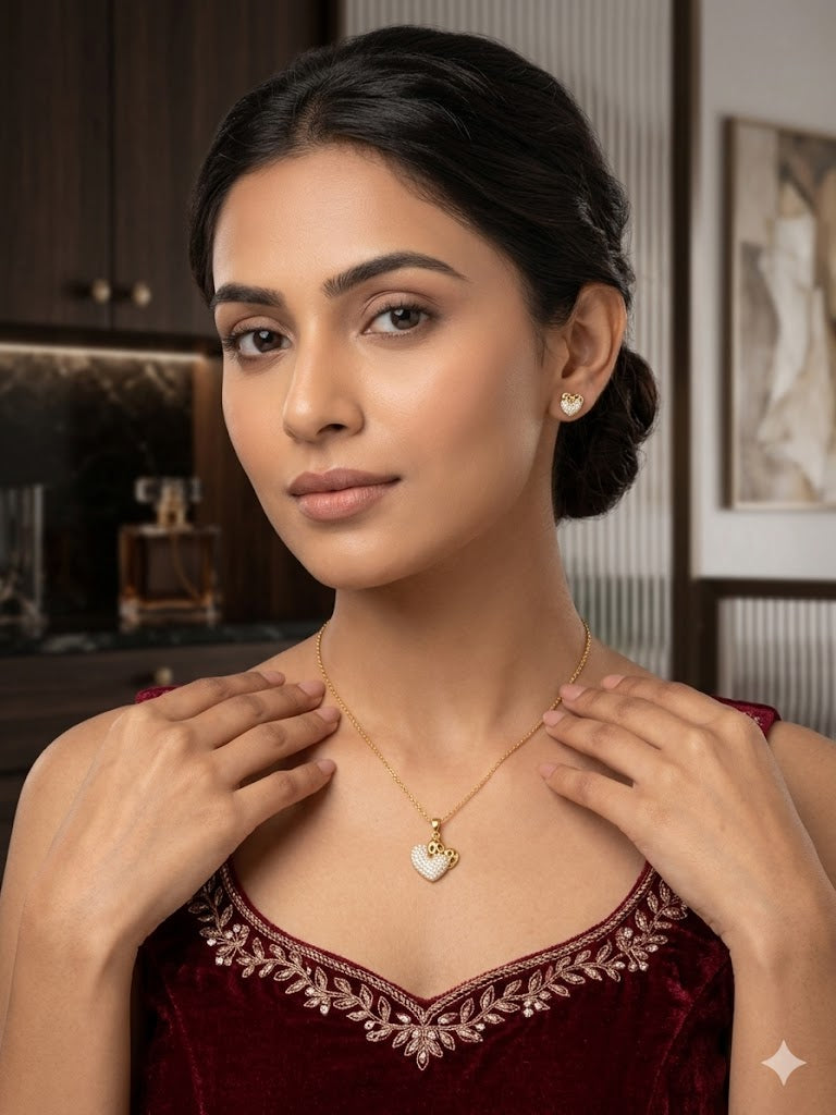 💖 Sparkling Heart Elegance Necklace & Earrings Set