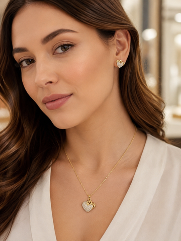 💖 Sparkling Heart Elegance Necklace & Earrings Set