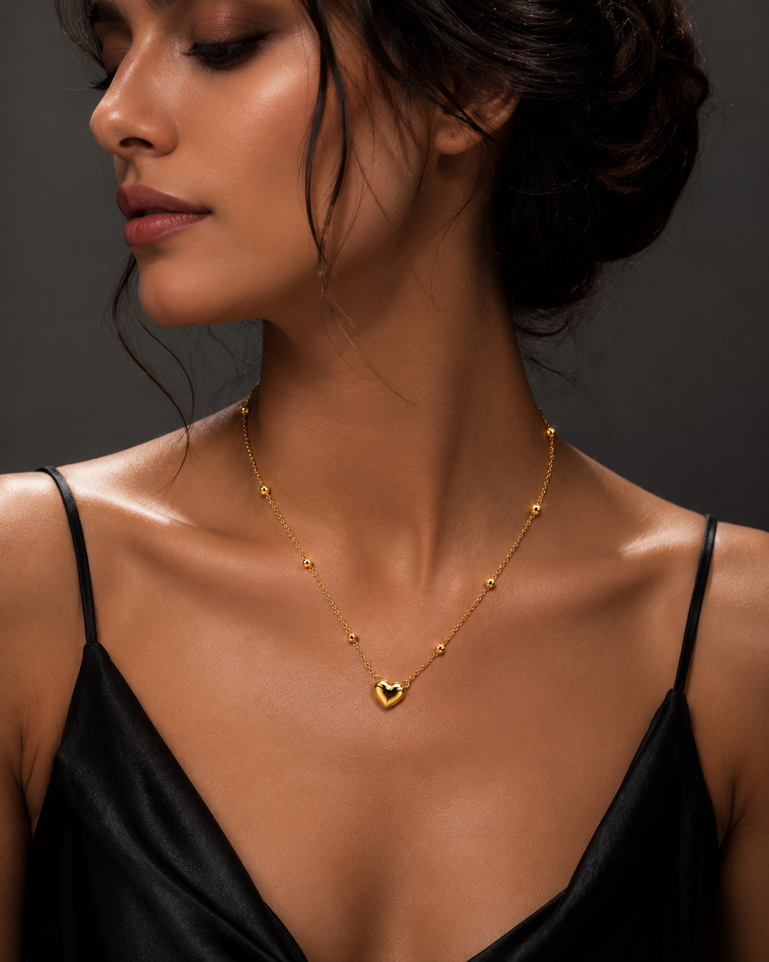 Golden Heart Grace Necklace