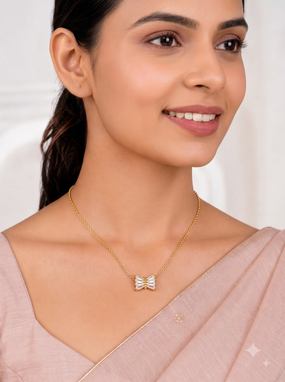 Crystal Bow Elegance Necklace