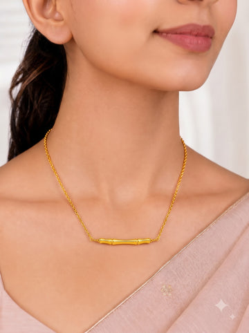 Golden Bamboo Elegance Necklace