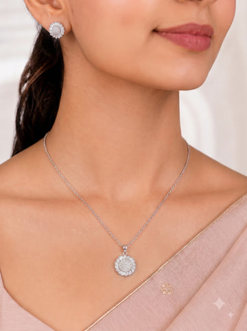 ✨ Celestial Sparkle Crystal Pendant & Earrings Set