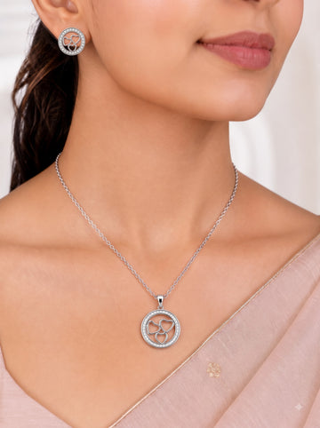 💞 Triple Heart Sparkle Pendant & Earrings Set