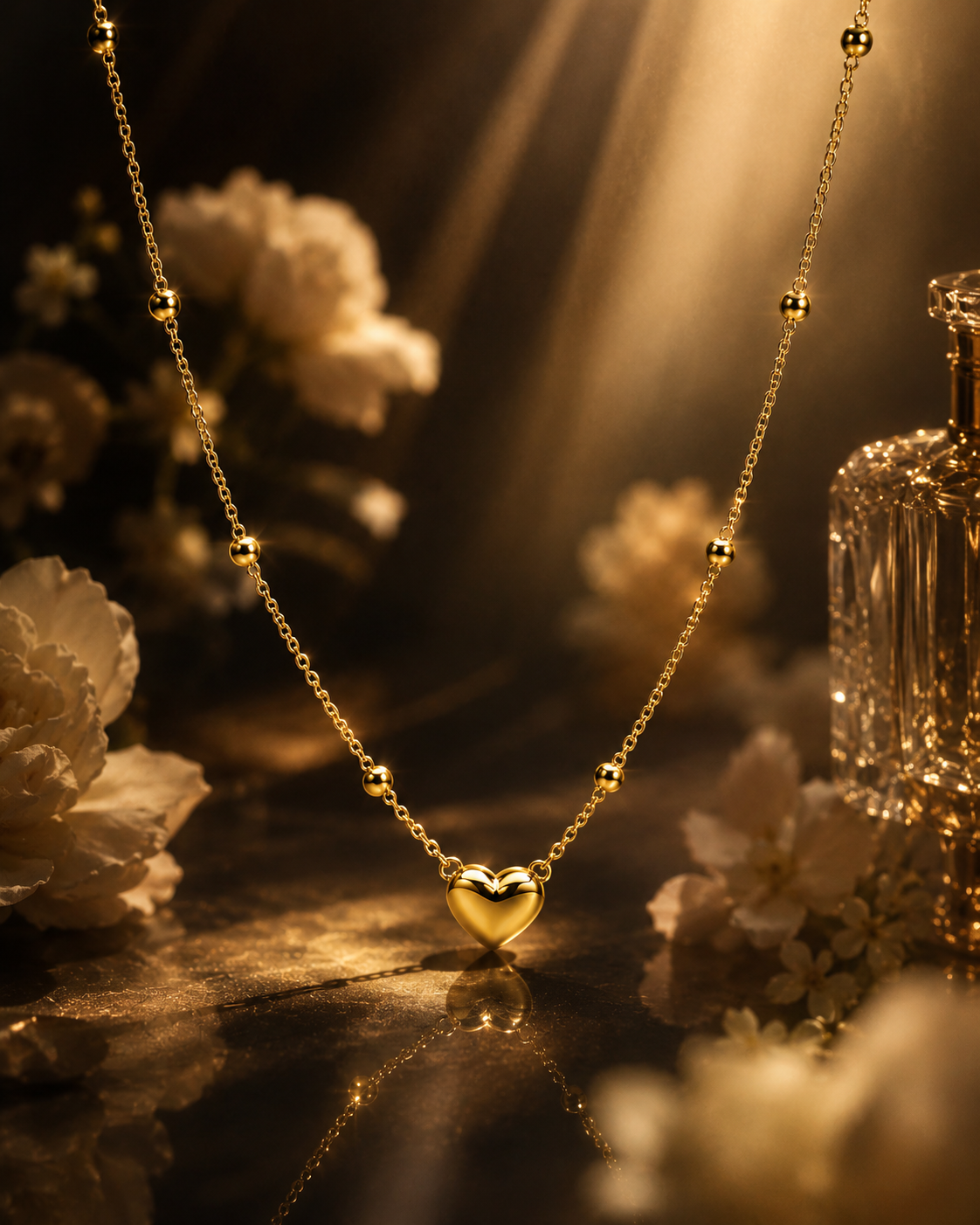 Golden Heart Grace Necklace