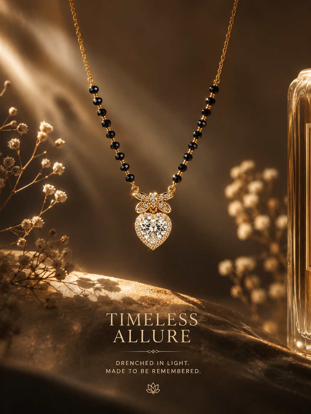 Flutter Heart Charm Mangalsutra