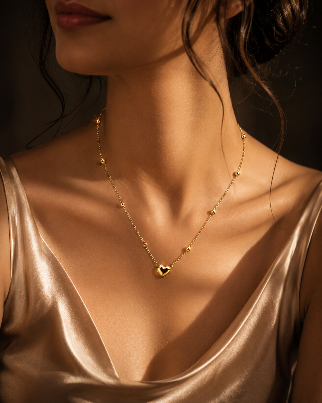 Golden Heart Grace Necklace