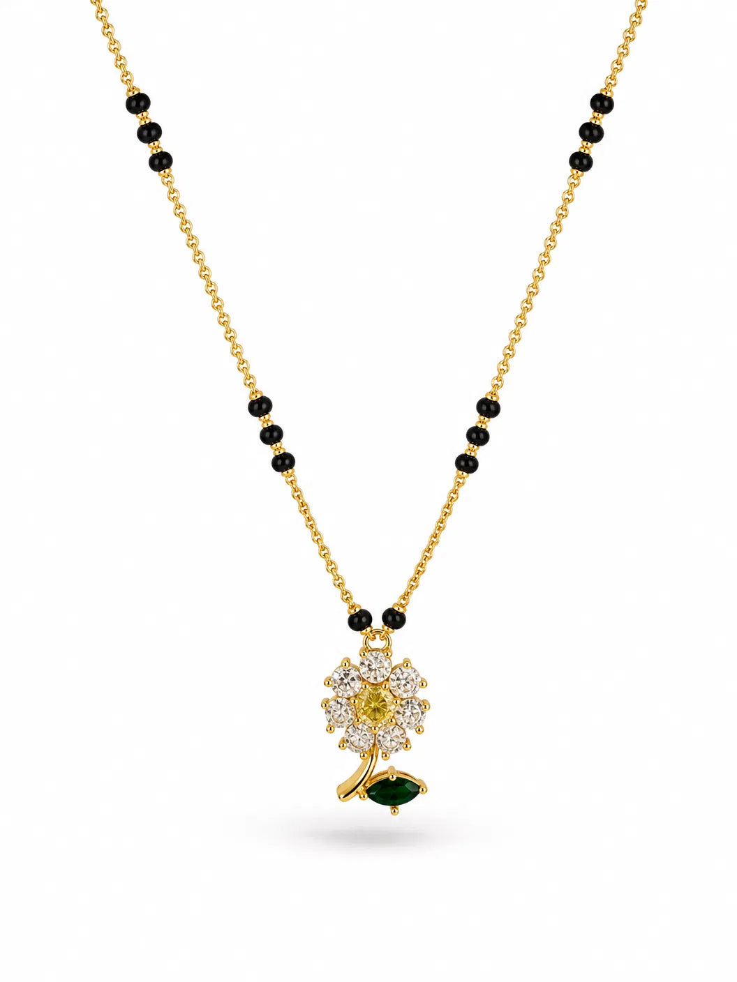 Emerald Bloom Charm Mangalsutra