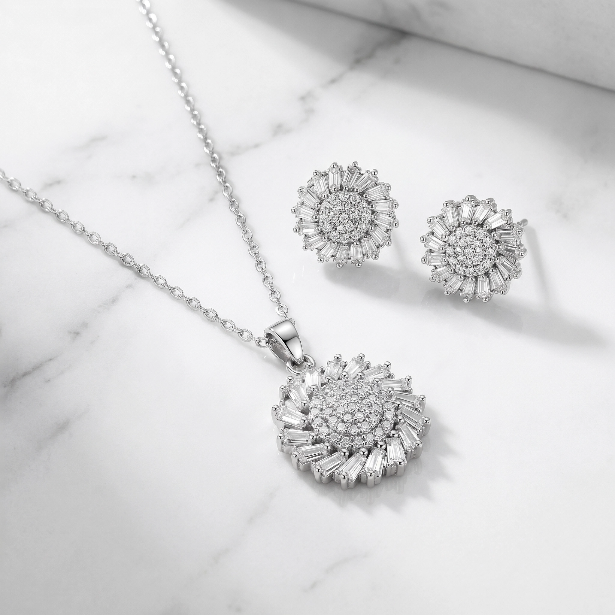 ✨ Celestial Sparkle Crystal Pendant & Earrings Set