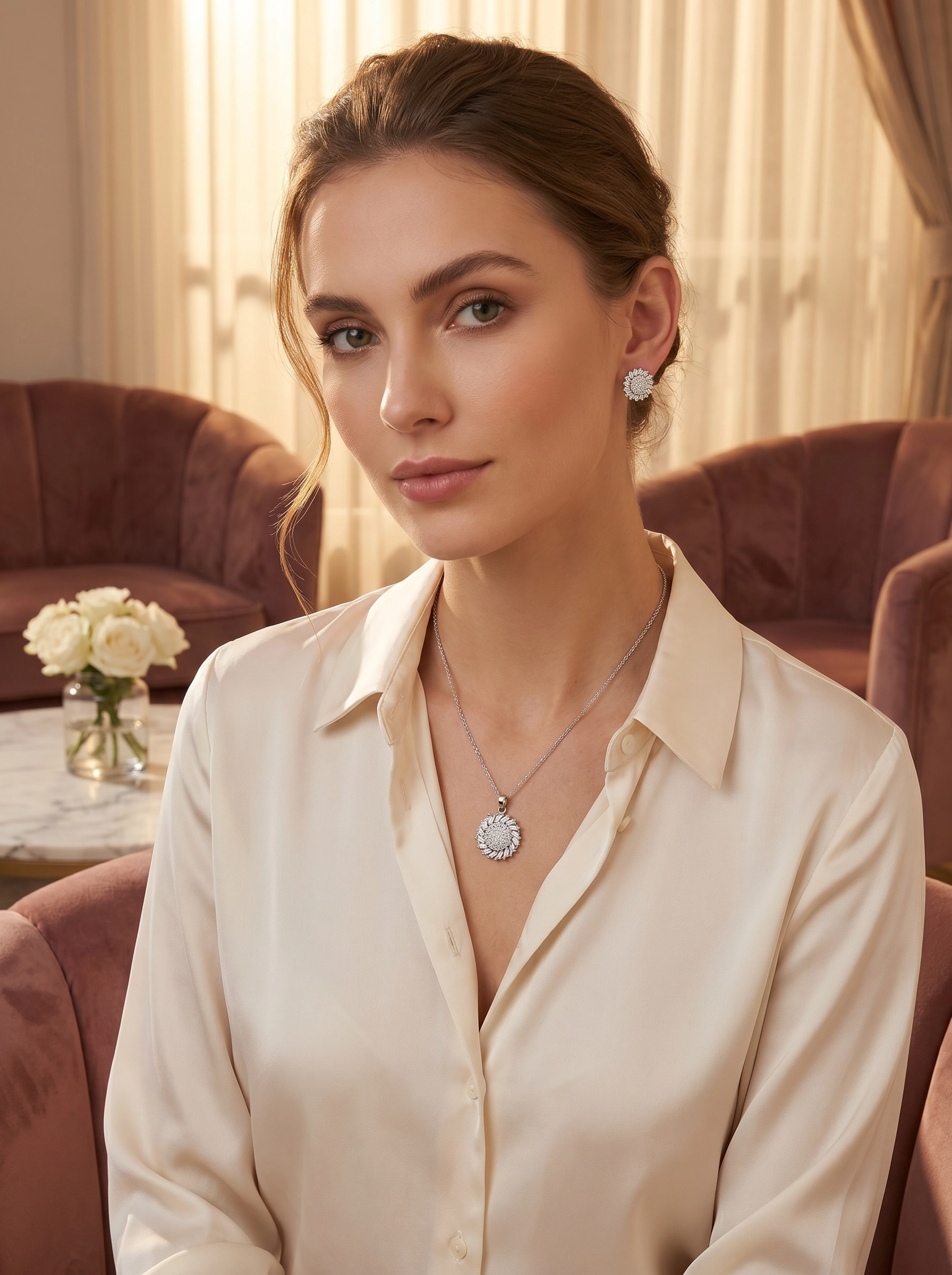 ✨ Celestial Sparkle Crystal Pendant & Earrings Set