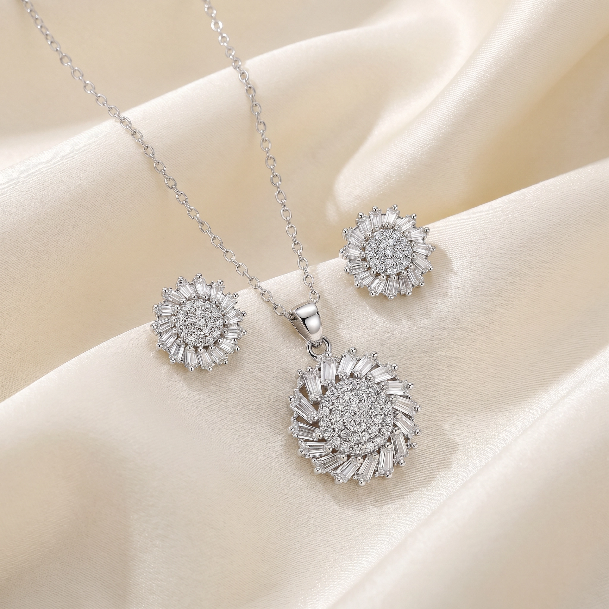 ✨ Celestial Sparkle Crystal Pendant & Earrings Set