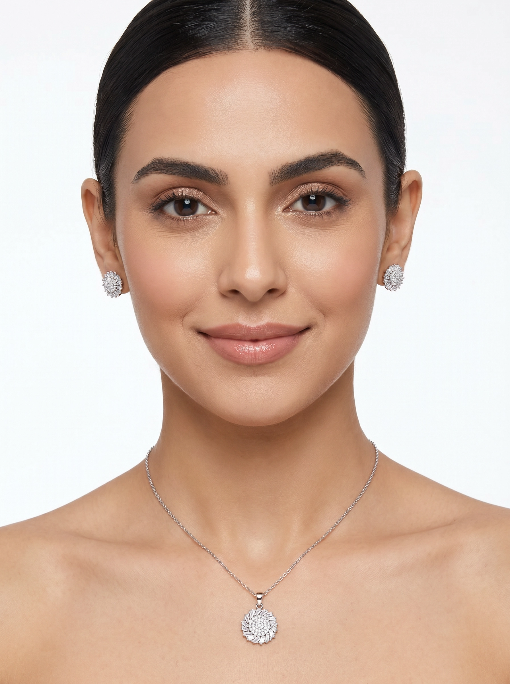 ✨ Celestial Sparkle Crystal Pendant & Earrings Set