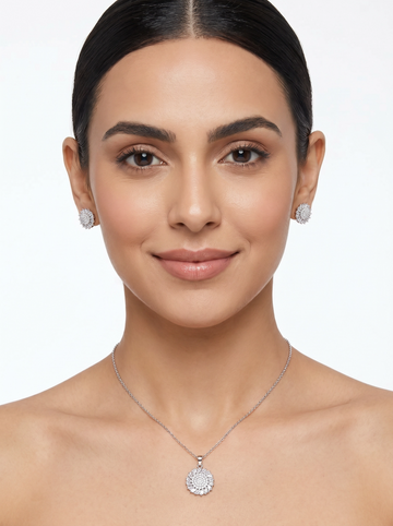 ✨ Celestial Sparkle Crystal Pendant & Earrings Set