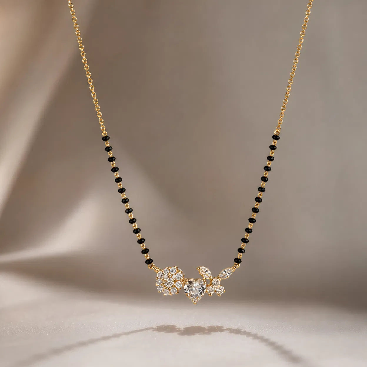 Blooming Heart Charm Mangalsutra