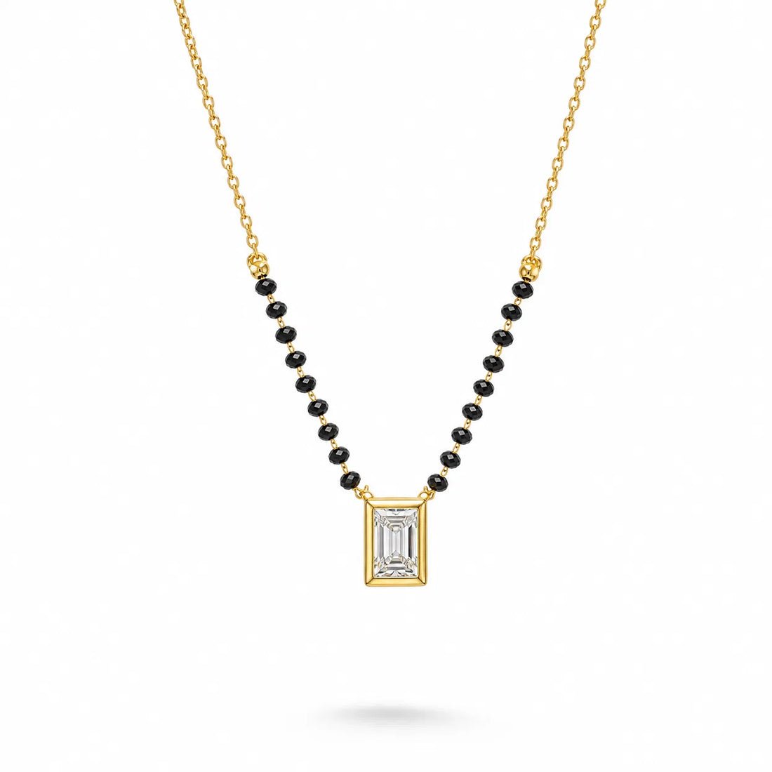 Elegant Emerald-Cut Diamond Mangalsutra